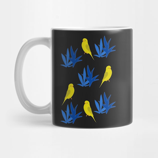 Yellow bird Parrot Pattern by PedaDesign